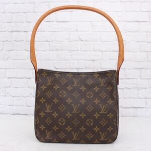 Louis Vuitton Looping MM Shoulder Bag Monogram Purse Tote Leather Handbag A2425
